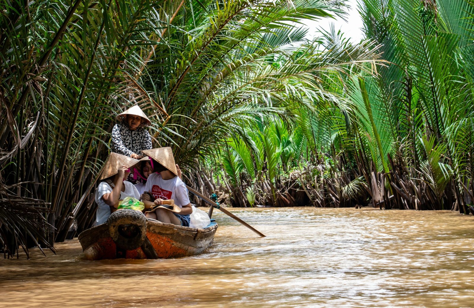 Boat on the Mekong River Delta